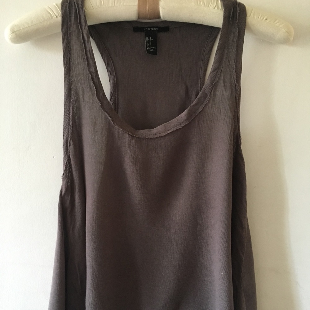 Fringe hem, flowy tank top